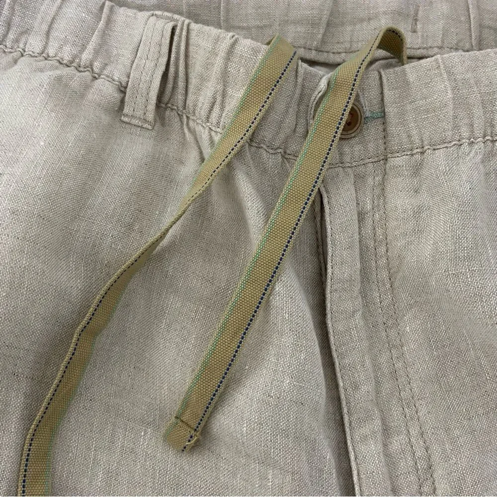 Caribbean Men’s 42 Cream Linen Chino Trousers‎ Relaxed Vacation Resort Cruise